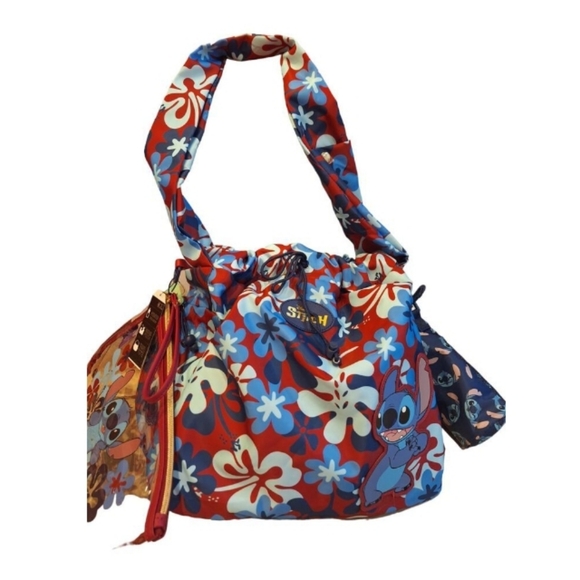 BIOWORLD x DISNEY | Adorable Lilo & Stitch Floral🌸Travel Tote ~ 3-Piece Set - Picture 2 of 10